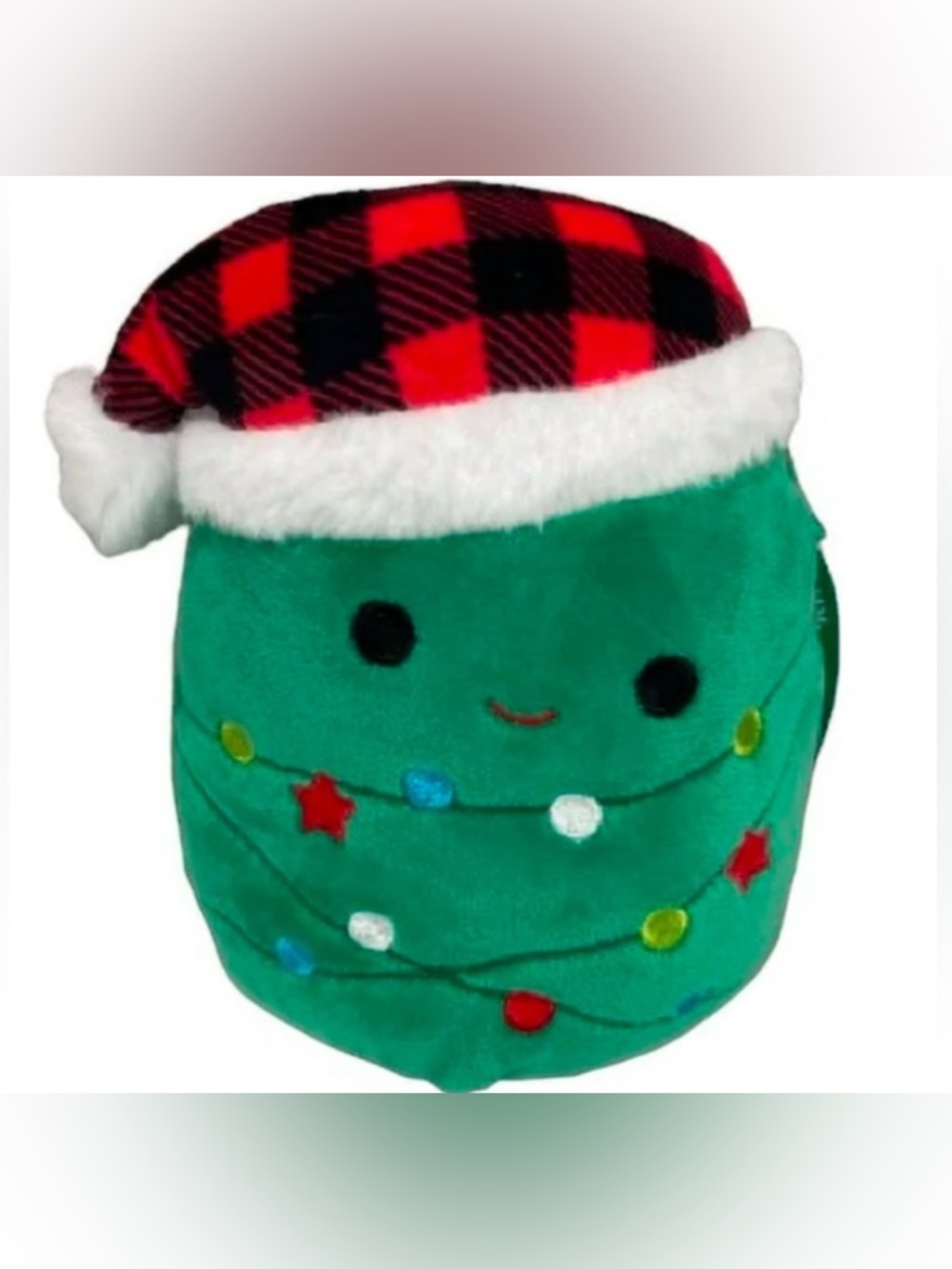 NEW! Original Squishmallows Andy the Christmas Tree in Buffalo Plaid Hat-5”(NWT)